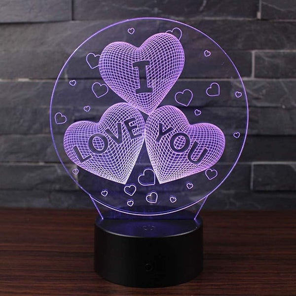 3d Illusion Lamps Led Night Light With 7 Colors Touch Switch For Bedroom Home Carousel 2