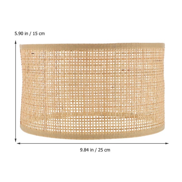 Rustic Style Lampshade Rattan Weaving Hanging Lamp Cover Lampshade Decor Carousel 2