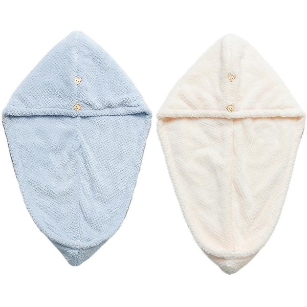 Super Absorbent Microfiber Hair Drying Towels 2 Packs Quick-drying Hair Wrap T Carousel 1