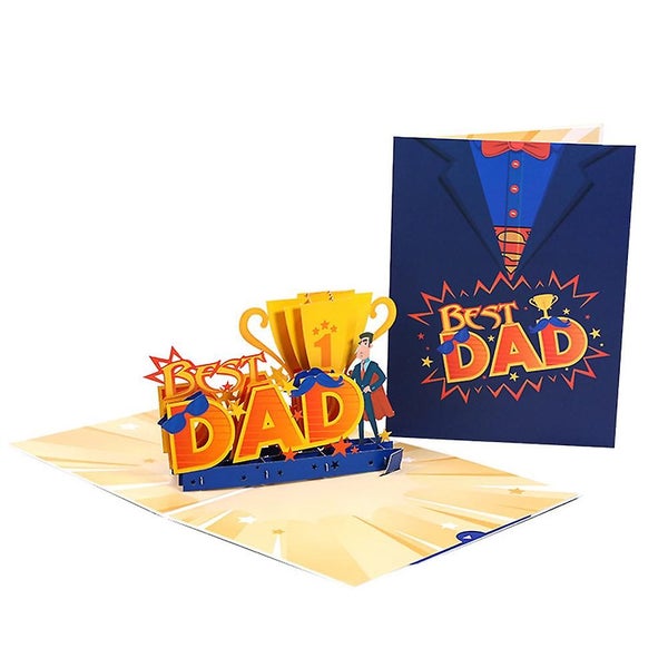 Super Dad Pop Up Card 3d Best Dad Greeting Card For Father's Days Anniversary Carousel 1