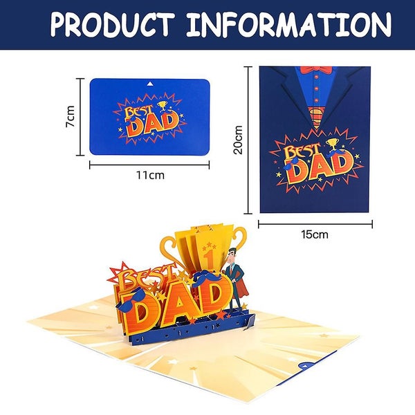 Super Dad Pop Up Card 3d Best Dad Greeting Card For Father's Days Anniversary Carousel 4