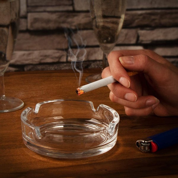 4pcs-clear Glass Round Ashtray Carousel 2