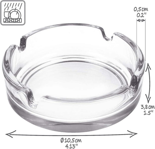 4pcs-clear Glass Round Ashtray Carousel 5