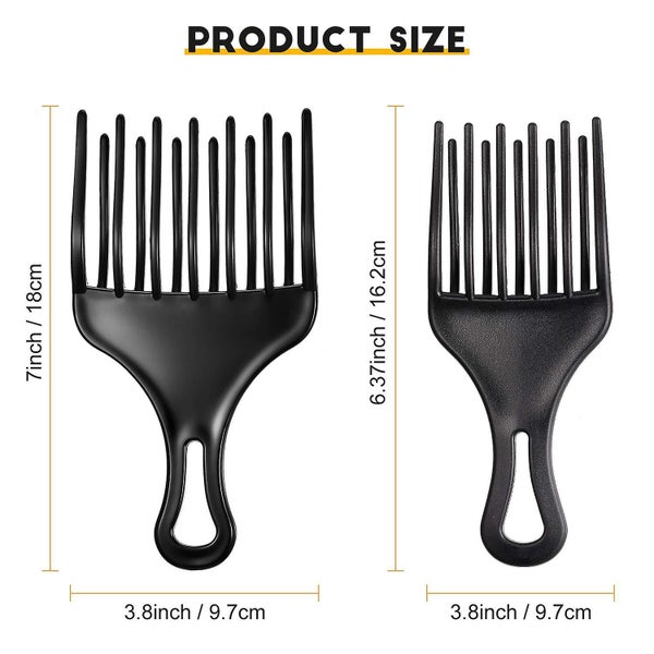 Hair Pick Afro Comb Double Fist Pick Detangle Wig Braid Lift Comb Hair Styling Carousel 4