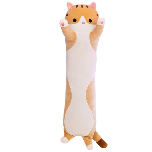 Cartoon Cat Soft Plush Long Throw Pillow Lifelike Animal Neck Pillow Plush Toy Carousel 1