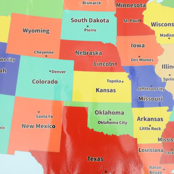 1 Sheet Of Interesting Usa Map Poster Wear-resistant Preschool Poster Children Carousel 2