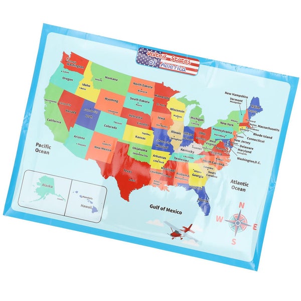 1 Sheet Of Interesting Usa Map Poster Wear-resistant Preschool Poster Children Carousel 5