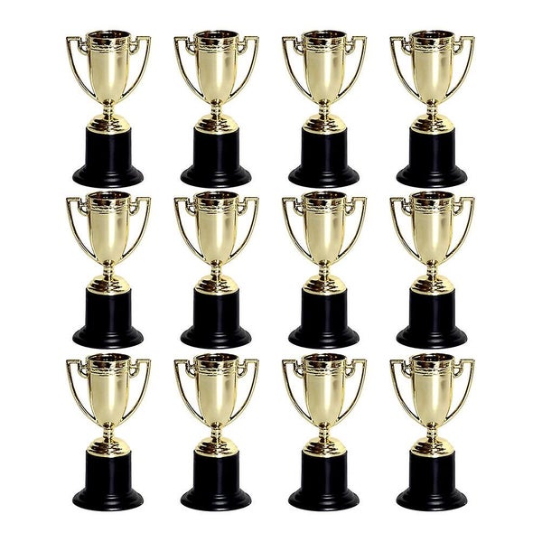 12pcs Award Trophy Golden Kindergarten Statues Reward Cup For Sports Competiti Carousel 2