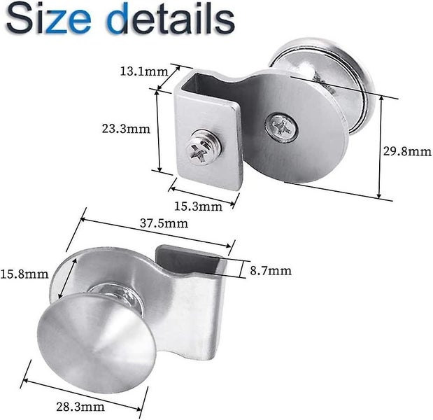 Set Of 4 Stainless Steel Glass Door Handles No Drilling Required Suitable For Carousel 2