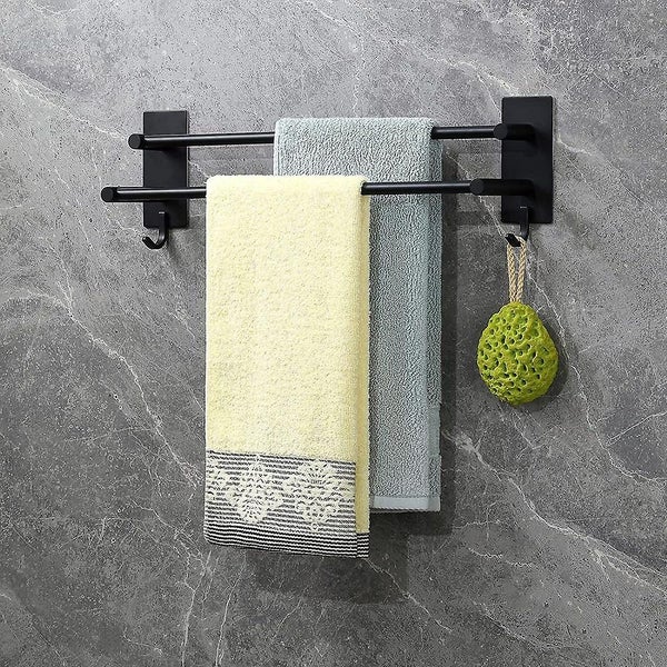 Bathroom Lavatory Towel Rack With 2 Hooks 2 Tier Bathroom Organizer40cm Towel Carousel 1
