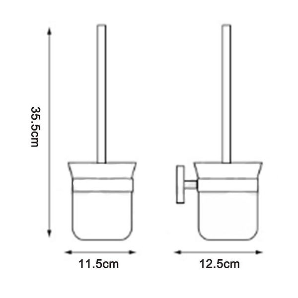 Toilet Bowl Brush Holder Wall Mounted Glass Bathroom Accessory Carousel 5