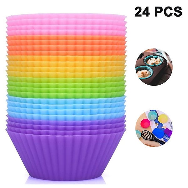 Reusable And Non-stick Silicone Baking Cups Cupcake Liners Muffins Cup Molds In Carousel 1