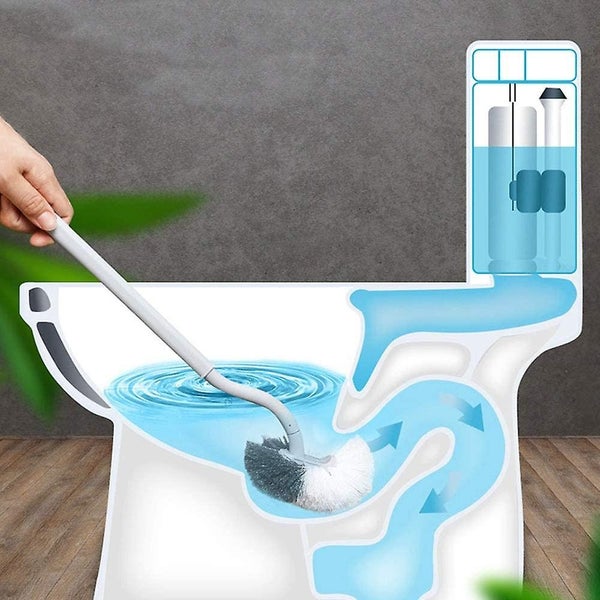 2pcs Long Handle Toilet Brush With Strong Bristles For Deep Cleaning Carousel 5