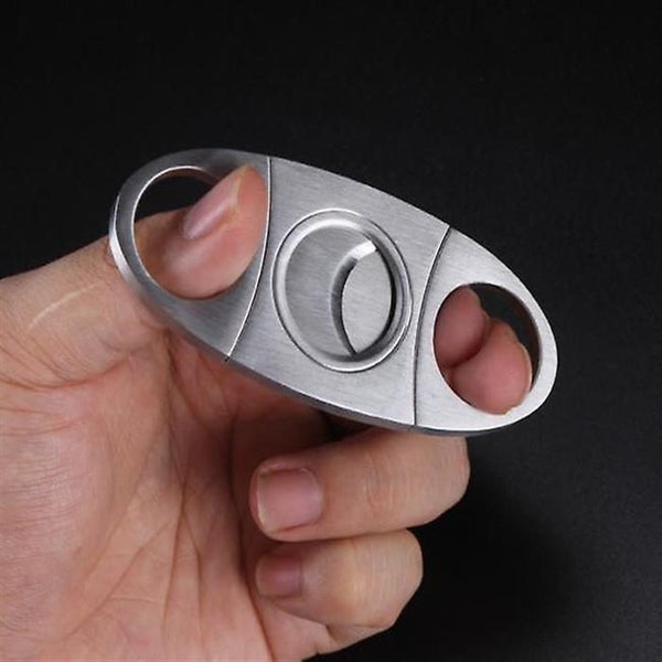 Cigar Cutter Stainless Steel - Premium Guillotine Double Cut Blade