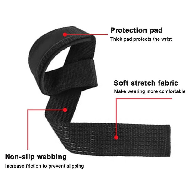 Lifting Wrist Straps For Weightlifting Bodybuilding Powerlifting Strength Trai Carousel 5