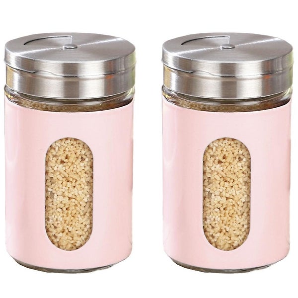 2pcs Salt And Pepper Shakersstainless Steel Shaker Spice Dispenser With Adjust Carousel 1