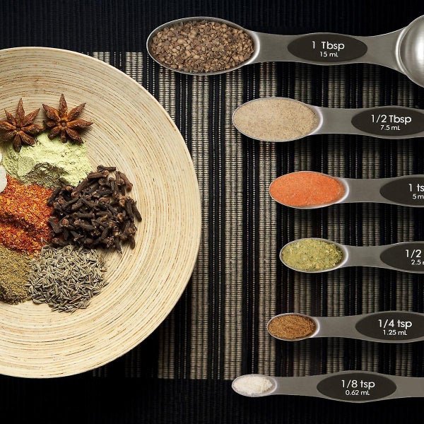 Set Of 6 Stainless Steel Double-headed Measuring Spoons Carousel 1