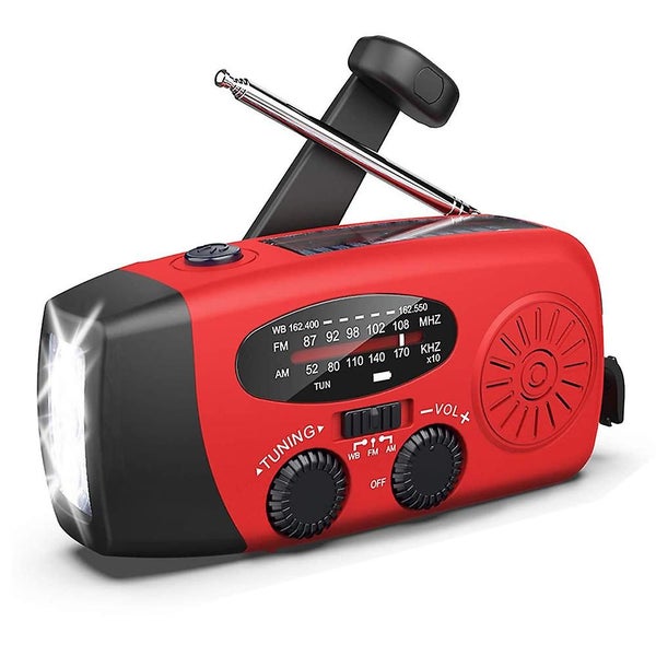 Emergency Hand Crank Radio With Flashlight Portable Solar Radios Am/fm Noaa We Carousel 1