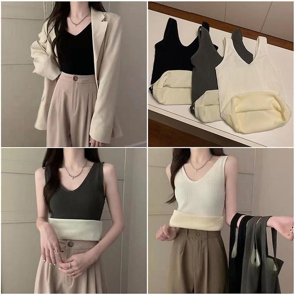 Womens Thermal Lined Underwear Tops Cami Tank Top Vest Carousel 5