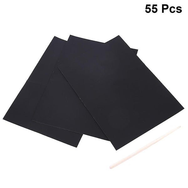 55 Pcs Black Rainbow Paper Scratch Paper Scratch Drawing Paper Scratch Paintin Carousel 2