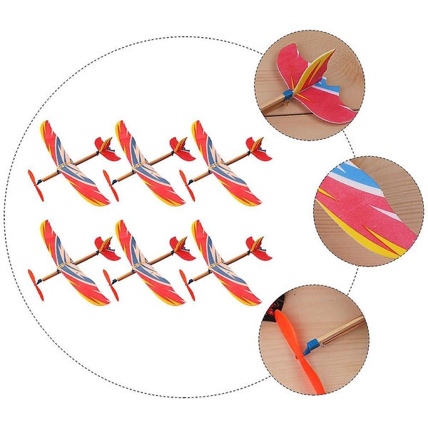 6pcs Diy Airplane Toys Flying Glider Planes Educational Plaything random Style Carousel 3