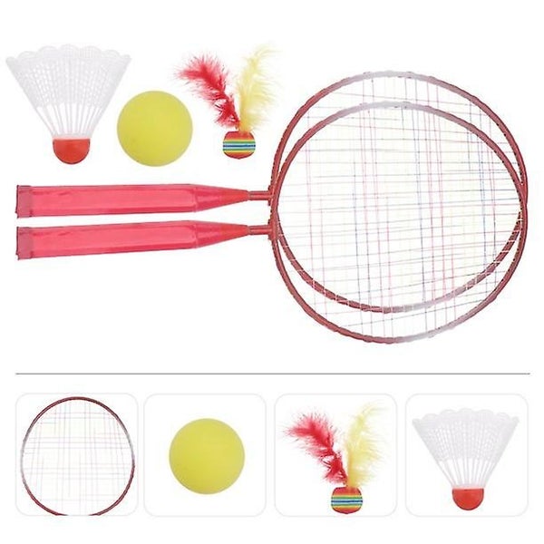Badminton Tennis Rackets Balls Set Children Kids Outdoor Sports Parent-child S Carousel 4