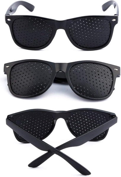 Pinhole Glasses Black Hole Glasses With Foldable Temples For Eye Training And Carousel 5