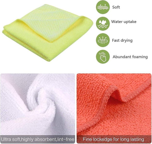 Microfiber Dishwashing Cloths Kitchen Dish Cleaning Cloth Random Color Set Of Carousel 2