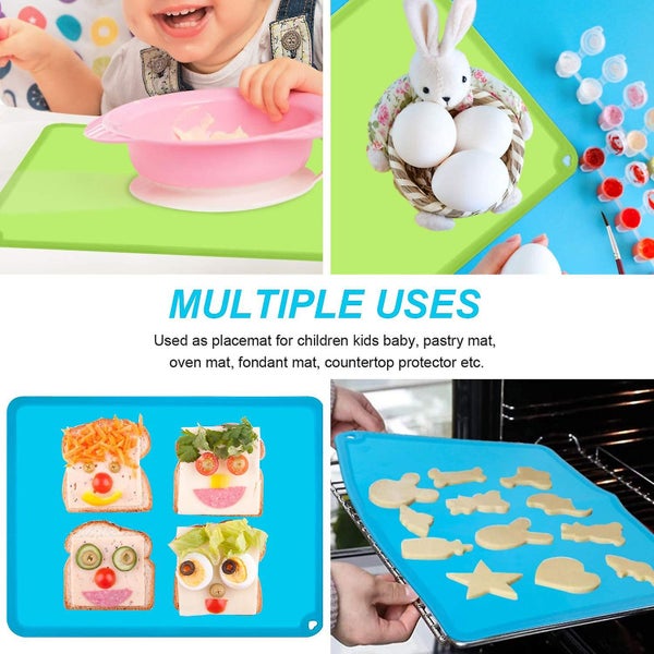 Non-slip Silicon Placemats For Kids Baby Toddlers Childrens Kids Portable Plac Carousel 2