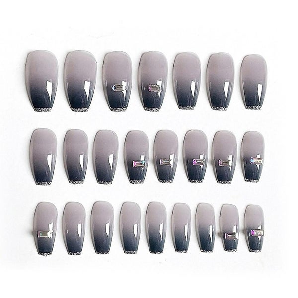 Set Of 24 False Nails Abs Grey/purple Carousel 1