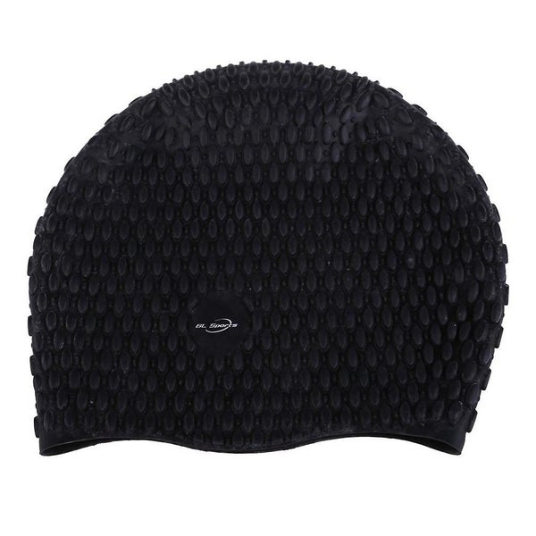 Adult Swim Cap Long Hair Black Caps Flexible Swimming Carousel 1