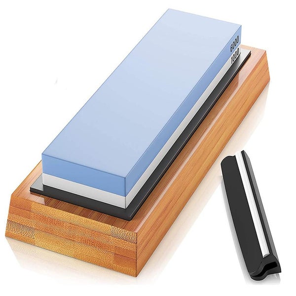 1000/6000 Sharpening Stone + Angle Fixer + Bamboo Base + Correction Stone Carousel 1
