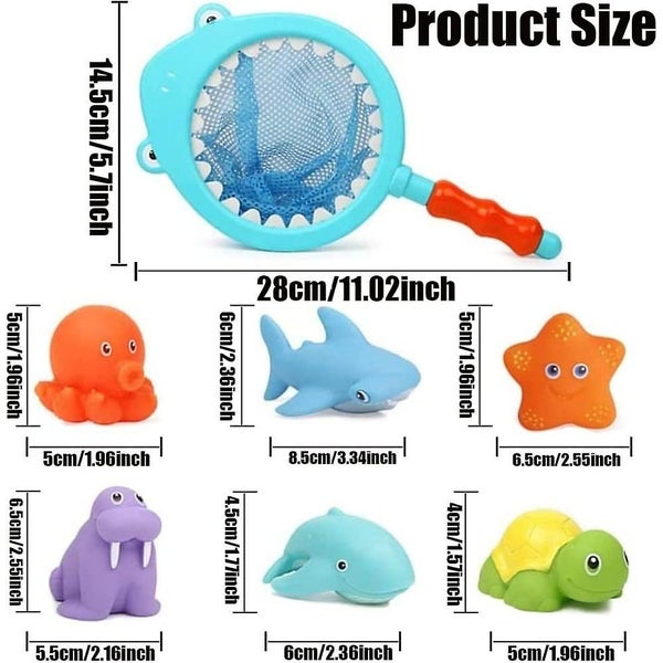 Baby Bath Toys Bathtub Toys With Fishing Nets Discoloration Floating Spitting Carousel 2
