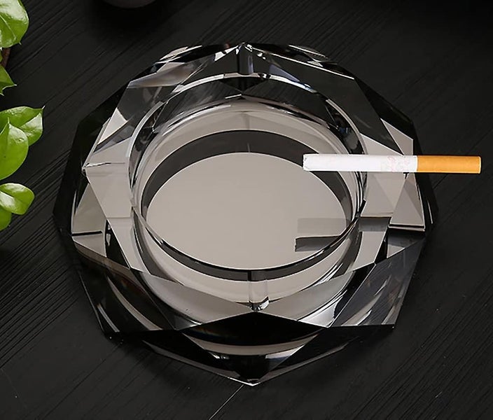 Crystal Ashtray For Home Office Tabletop Decoration Beautiful Craft In Black Carousel 5