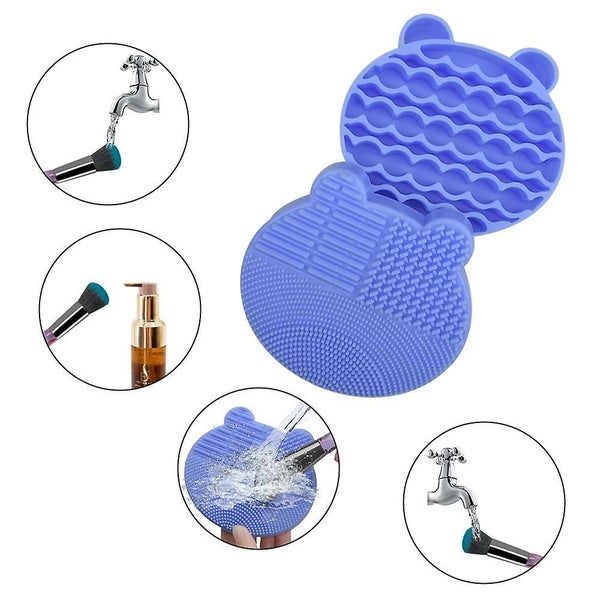 Makeup Brush Cleaning Mat 2 In 1 Silicone Brush Cleaner Dryer Tray Brush Porta Carousel 4