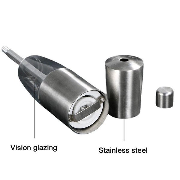 Salt And Pepper Grinder Stainless Steel Salt Grinders And Pepper Mill Set With Carousel 2