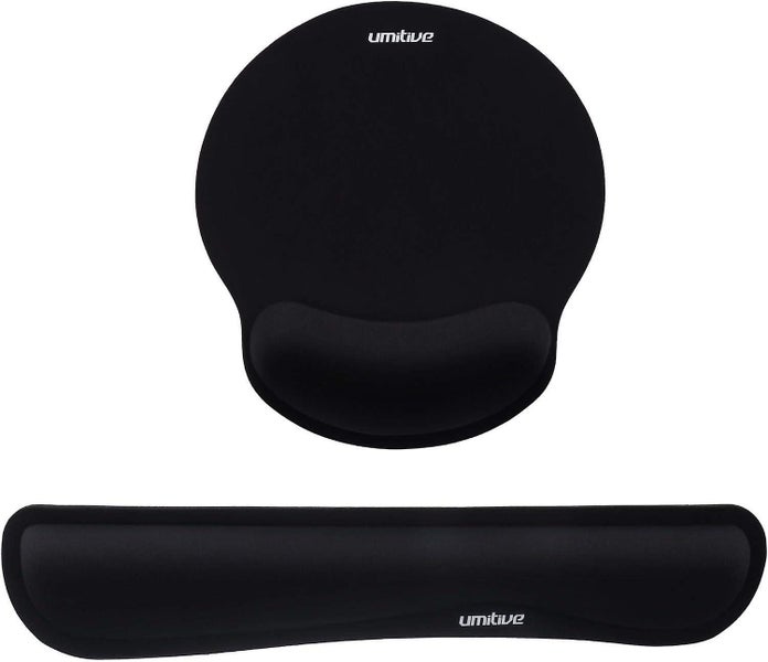 Black Ergonomic Mouse Pad And Keyboard Wrist Rest Memory Foam Wrist Support Wi Carousel 1