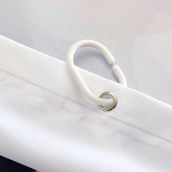 Shower Curtain For Bathroom With 12 Hooks Polyester Fabric Machine Washable Wa Carousel 3
