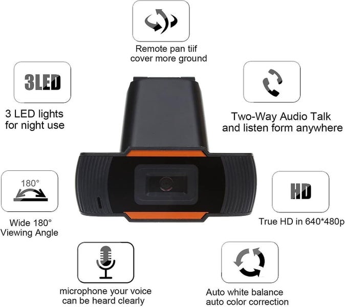 Webcam Live Professional Hd Webcam With Microphone Pc Laptop 720p Usb Rotating Carousel 2