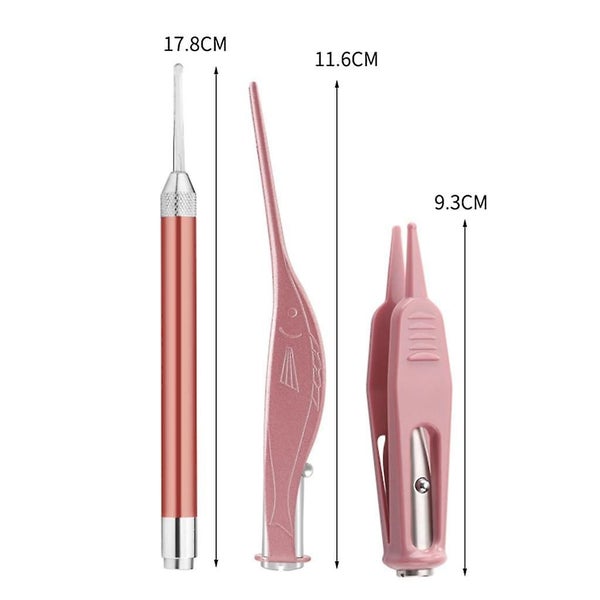 3-piece Led Light Ear Pick Set: Earwax Removal And Nose Cleaning Tools Carousel 5