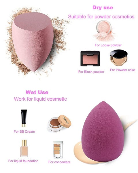 4 Pack Makeup Sponge Set Soft Sponge For Liquid Foundation Creams And Powdersl Carousel 5