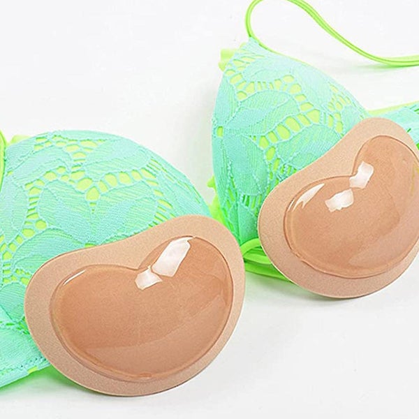 2 Pairs Silicone Bra Inserts Self-adhesive Bra Pads Inserts Removable Sticky B Carousel 4