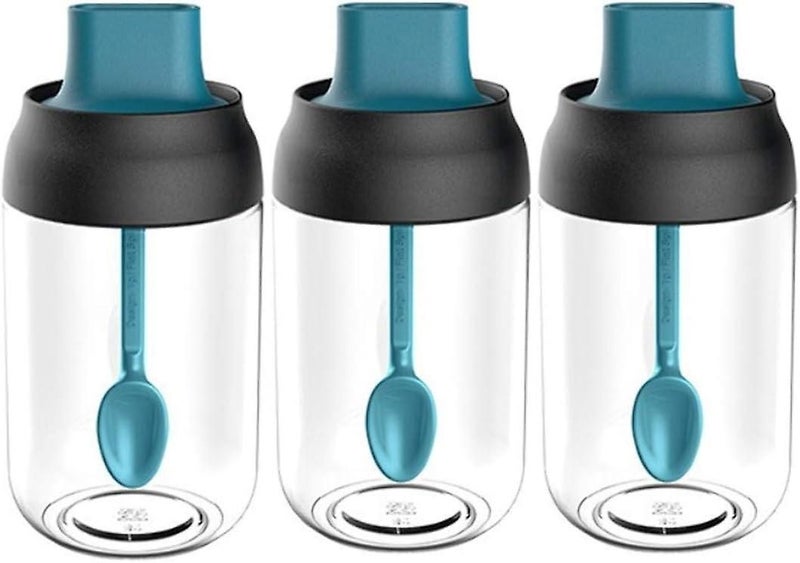 Convenient Kitchen Storage: Set Of 3 Transparent Glass Spice Jars With Sealed Carousel 1