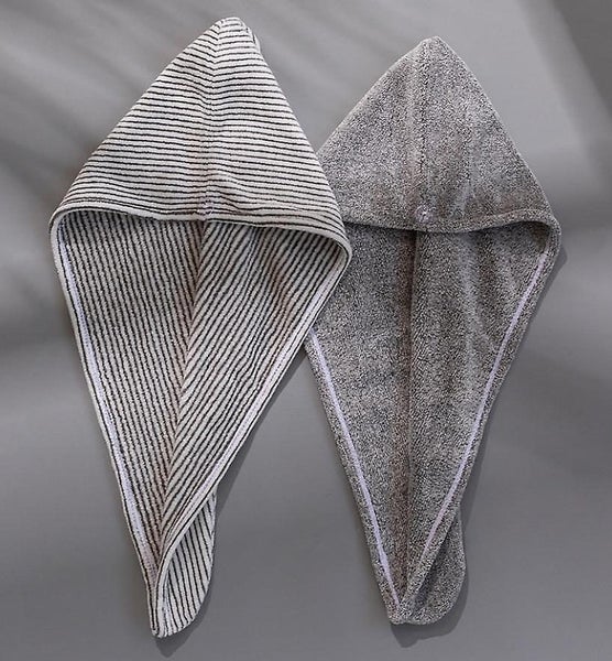 Bamboo Hair Towel Wrap 2 Pack Microfiber Hair Drying Shower Turban With Button Carousel 5