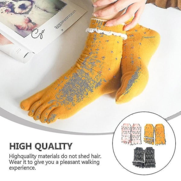 3 Pairs Socks Kids Five Toes Socks Cotton Toe Socks Five Toe Socks Holiday Soc Carousel 5