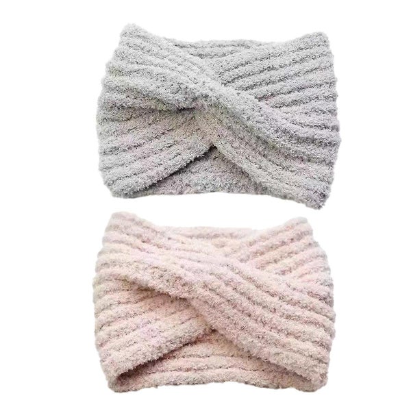 2 Pack Women Cold Weather Headbands Knit Cross Hairband Winter Ear Warmer Hai Carousel 1