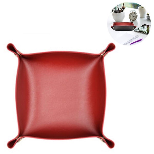 Leather Valet Tray For Men Jewelry Organizer Desktop Storagekey Wallets Cell P Carousel 1