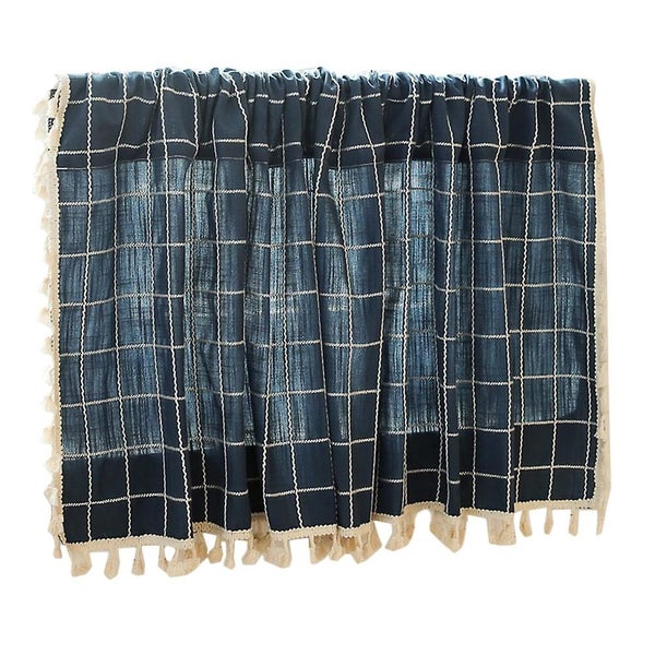 Stylish Lattice Short Curtain Pretty Window Curtain Practical Hanging Curtain Carousel 1