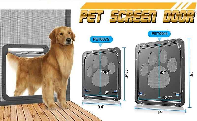 Dog Screen Door Inside Door Flap 12x14x0.4 Inch Lockable Pet Screen Door Magne Carousel 2