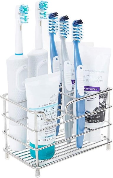 Toothbrush Holder Rust And Slip Resistant 7 Slot Durable Steel Bathroom Acc Carousel 1